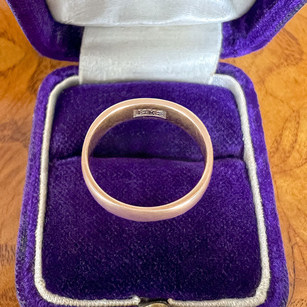 Vintage Half Round Wedding Band Ring, Size 5 3/4 - Image 3