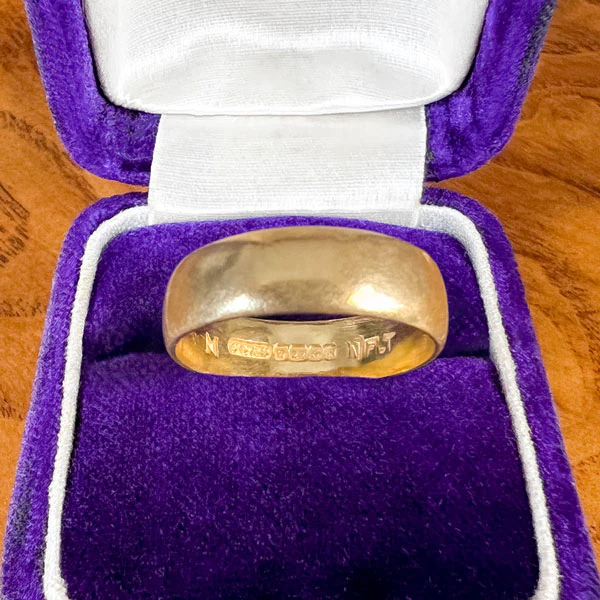 Vintage Half Round Wedding Band Ring, 1966, Size 6 3/4