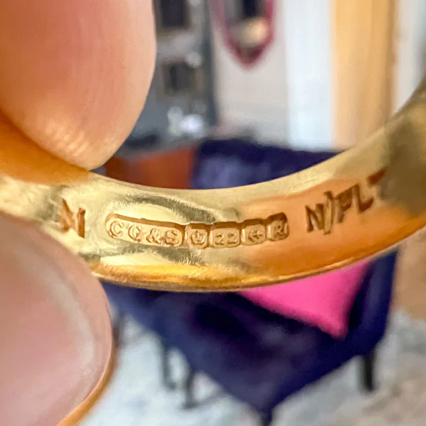 Vintage Half Round Wedding Band Ring, 1966, Size 6 3/4 - Image 3