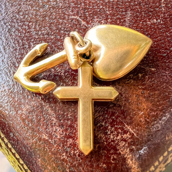Vintage Hope, Faith & Charity Charm Pendant