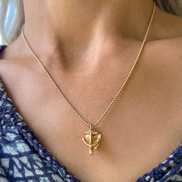 Vintage Hope, Faith & Charity Charm Pendant - Image 2