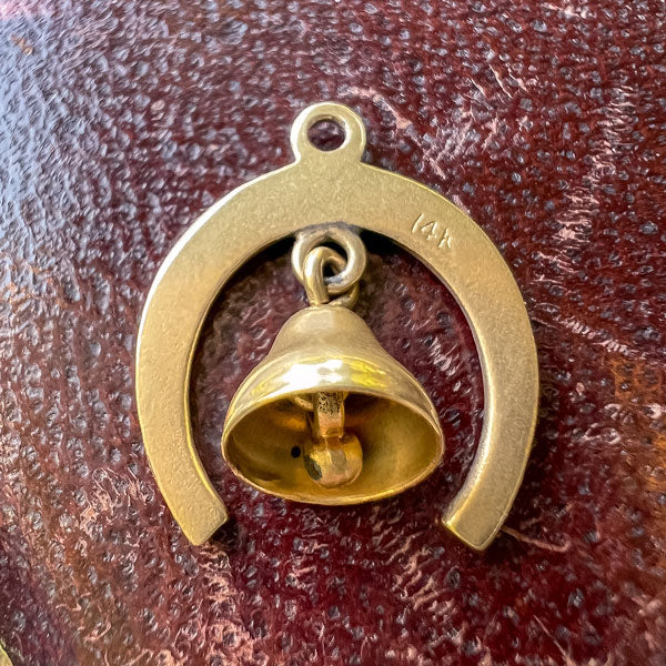 Vintage Horseshoe & Bell Pendant/Charm - Image 2