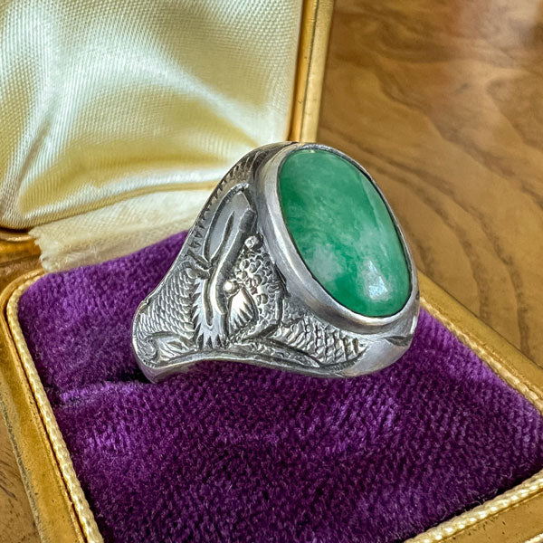 Vintage Jade Dragon Ring - Image 3