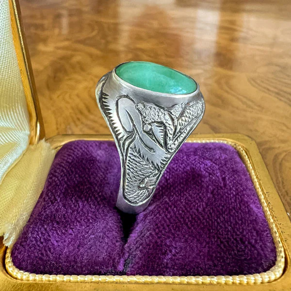 Vintage Jade Dragon Ring - Image 4