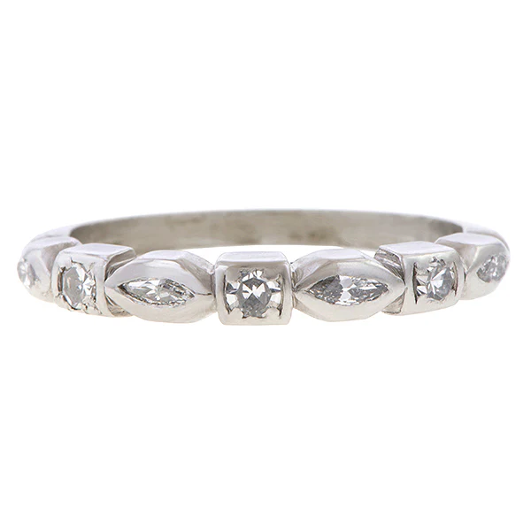 Vintage Marquise Diamond Band Ring, Size 6