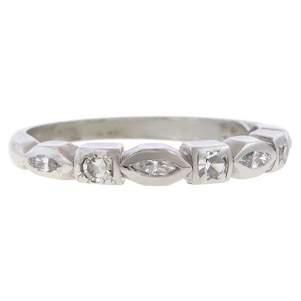 Vintage Marquise Diamond Band Ring, Size 6 - Image 2
