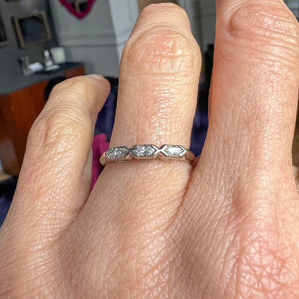 Vintage Marquise Diamond Wedding Band Ring, Size 5 3/4 - Image 3