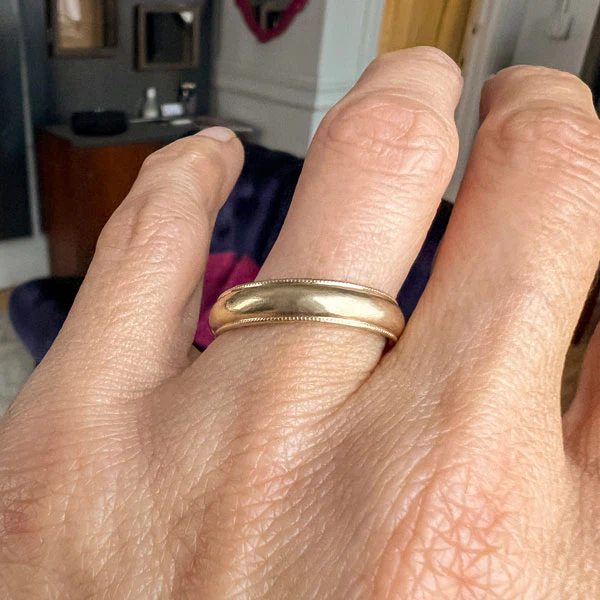 Vintage Millegrain Wedding Band Ring, Size 10 - Image 2