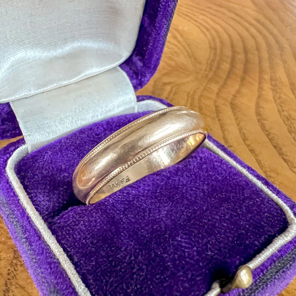 Vintage Millegrain Wedding Band Ring, Size 10 - Image 3