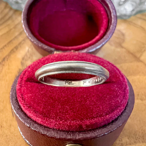Vintage Millegrained Wedding Band Ring, Size 6