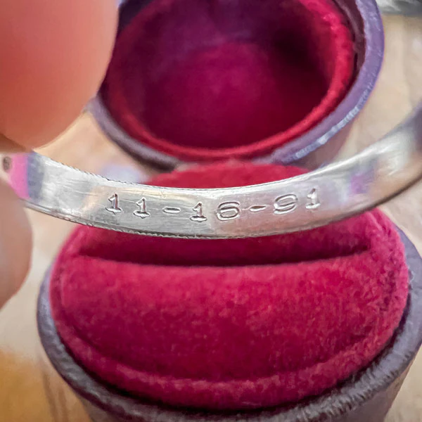 Vintage Millegrained Wedding Band Ring, Size 6 - Image 4