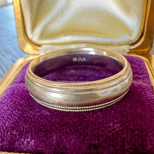 Vintage Millegrained Wedding Band Ring, Size 8 1/4 - Image 2