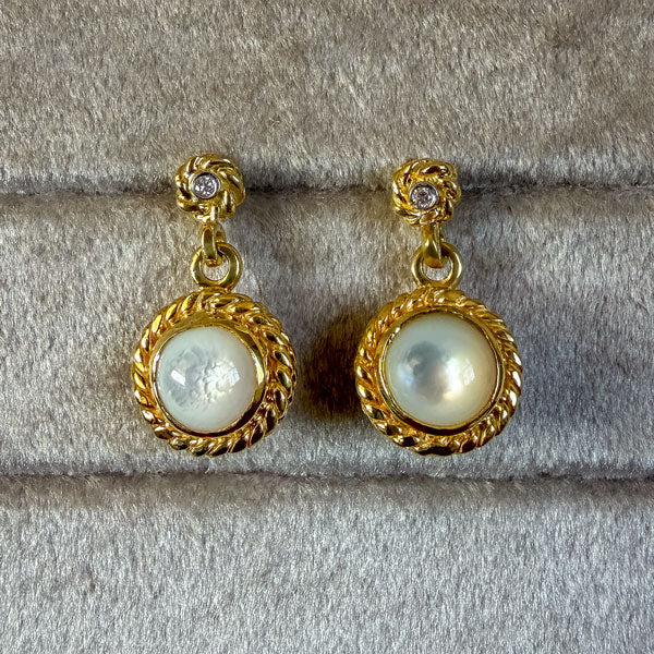 Vintage Mother of Pearl Drop Earrings