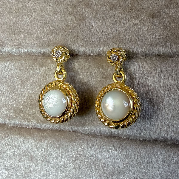 Vintage Mother of Pearl Drop Earrings - Image 2