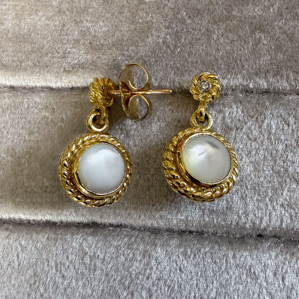 Vintage Mother of Pearl Drop Earrings - Image 3