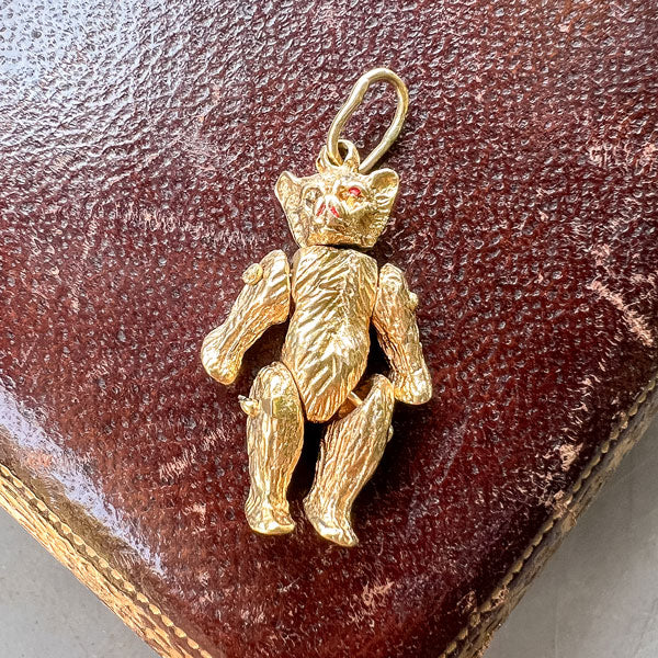 Vintage Movable Bear Charm Pendant