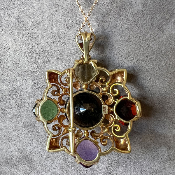 Vintage Multistone Medallion Pendant - Image 2