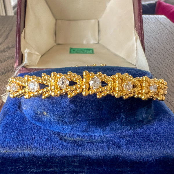 Vintage Old Mine Cut Diamond Bracelet