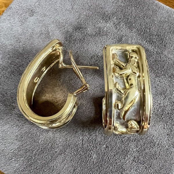 Vintage Panther Hoop Earrings - Image 3