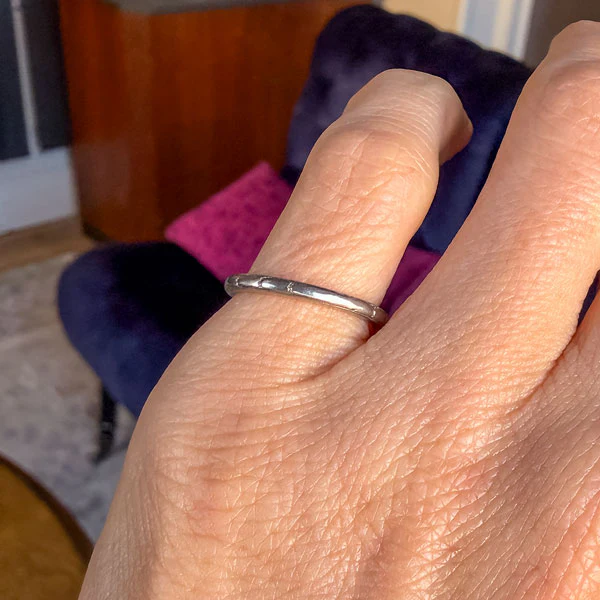 Vintage Orange Blossom Wedding Band Ring, Size 4 1/2 - Image 2