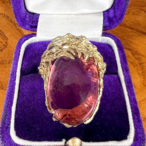 Vintage Organic Cabochon Tourmaline Ring