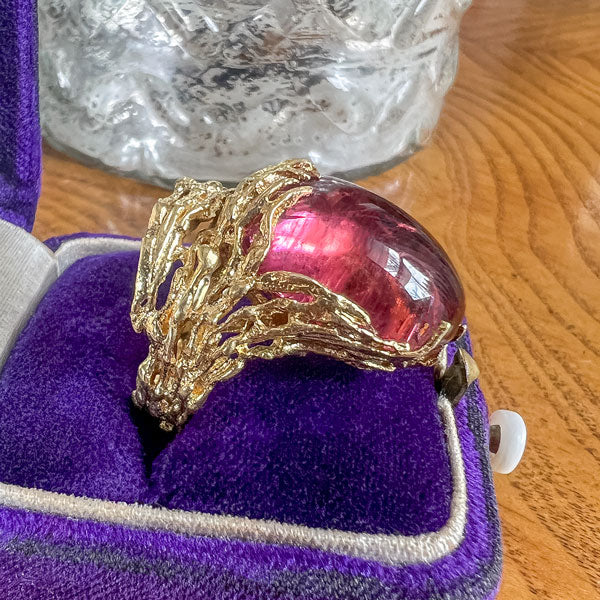 Vintage Organic Cabochon Tourmaline Ring - Image 3
