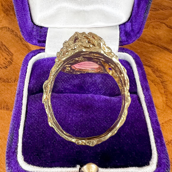 Vintage Organic Cabochon Tourmaline Ring - Image 4