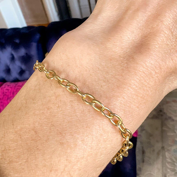 Vintage Oval Link Chain Bracelet - Image 2