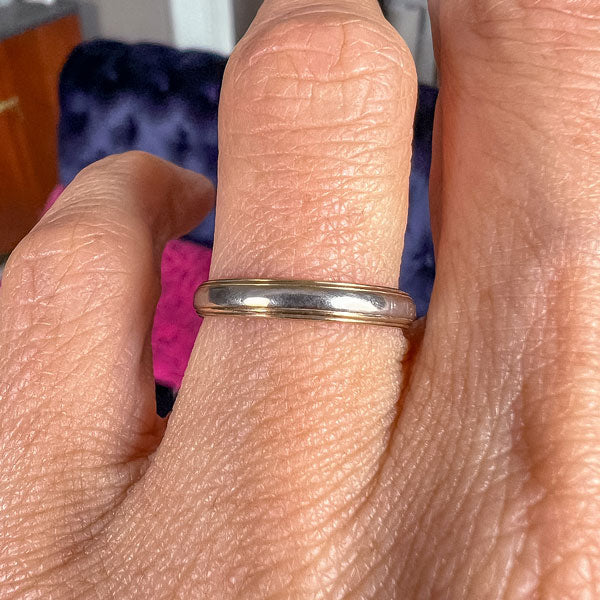 Vintage Two Tone Wedding Band, Size 6 - Image 2