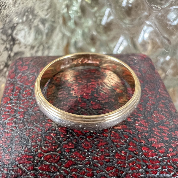 Vintage Two Tone Wedding Band, Size 6 - Image 3