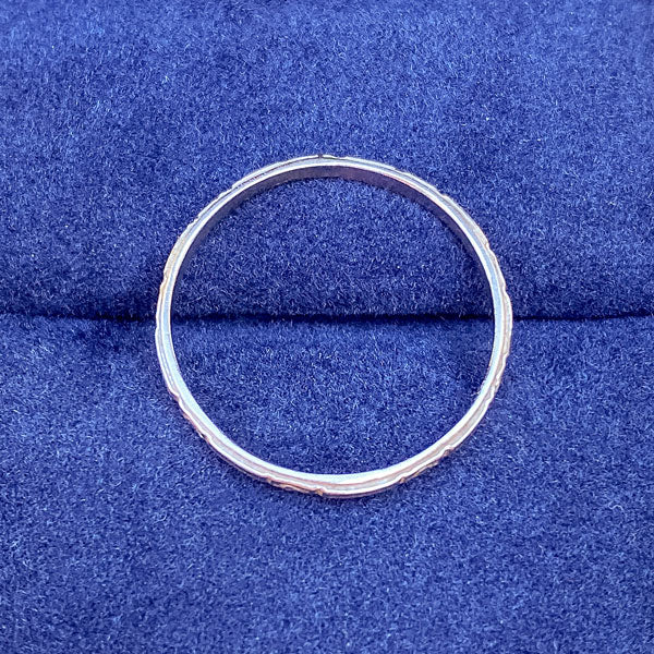 Art Deco Patterned Wedding Band Ring, Size 7 - Image 3