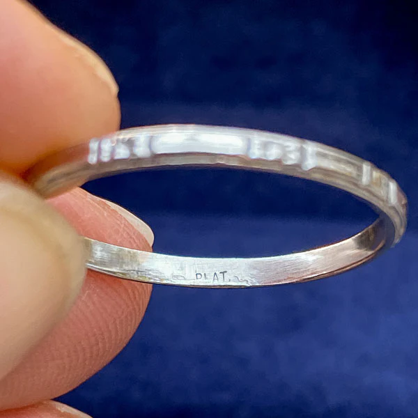 Art Deco Patterned Wedding Band Ring, Size 7 - Image 4