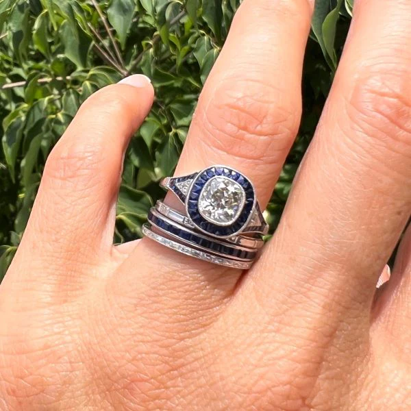 Art Deco Patterned Wedding Band Ring, Size 7 - Image 5