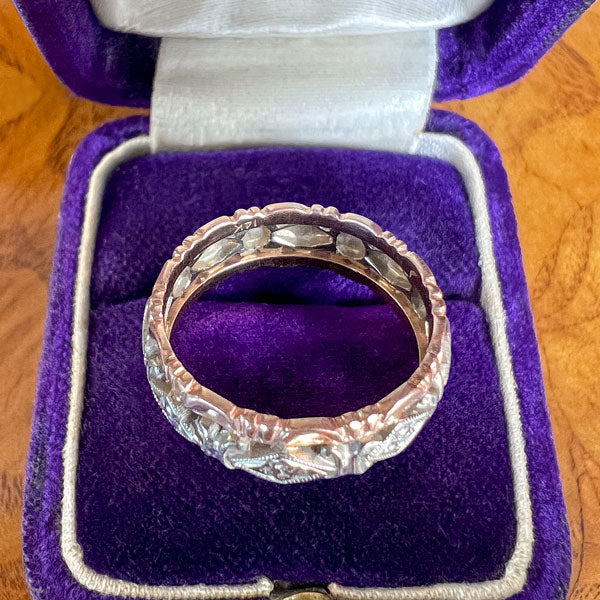 Vintage Patterned Wedding Band Ring, Size 7 1/2 - Image 3