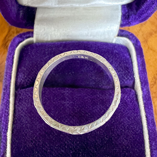 Vintage Patterned Wedding Band Ring, Size 6 1/2 - Image 3