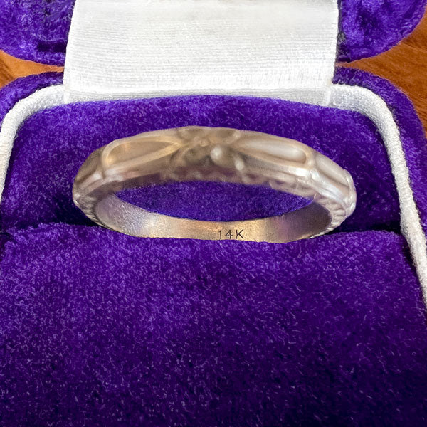 Vintage Patterned Wedding Band Ring, Size 6 1/2 - Image 4