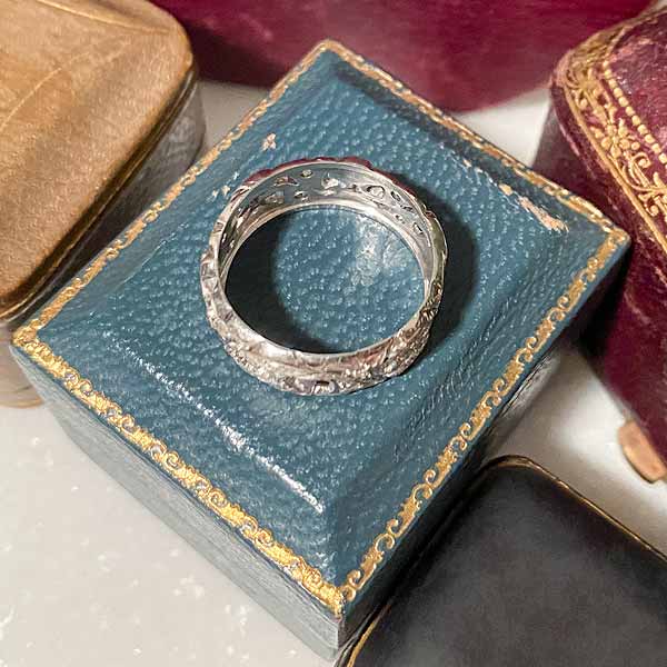 Vintage Patterned Diamond Eternity Band, Size 7 1/4 - Image 3