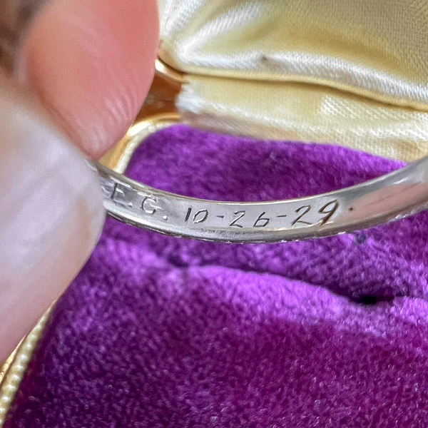 Art Deco Patterned Platinum Wedding Band Ring, Size 6 1/4 - Image 4