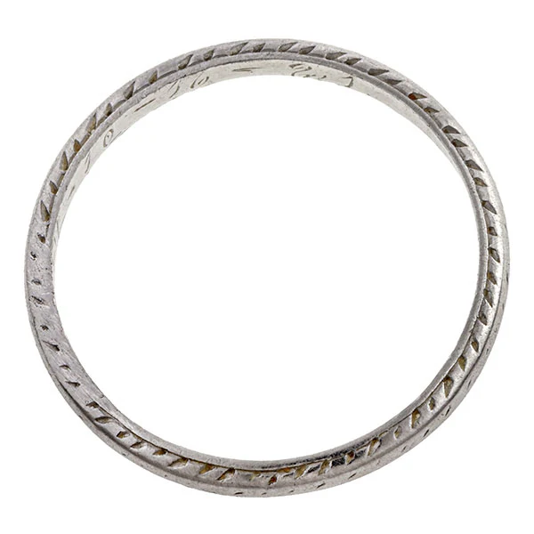Vintage Patterned Wedding Band Ring, Size 6 1/4 - Image 2