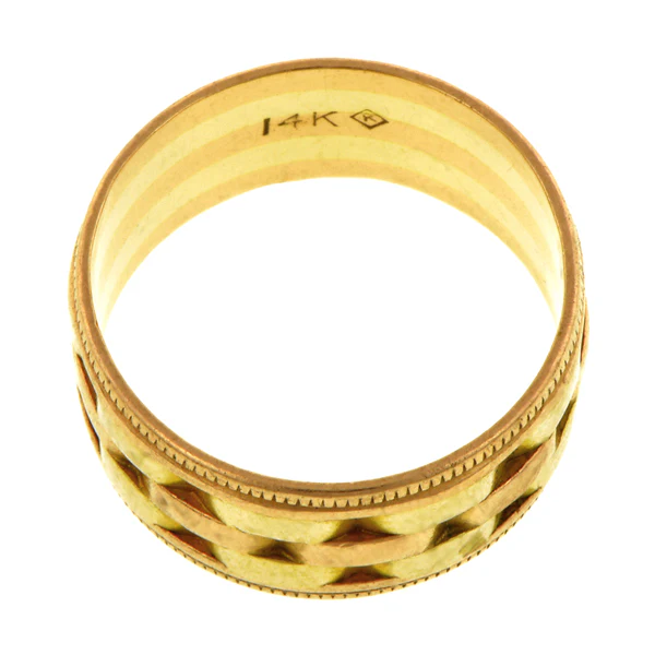 Vintage Patterned Wedding Band Ring, Size 6.5 - Image 2