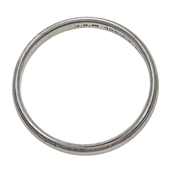 Vintage Wedding Band Ring with Pattern, Platinum, 5.25 - Image 2