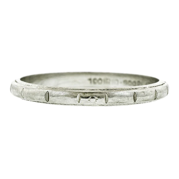 Vintage Patterned Wedding Band Ring, Size 6 1/4