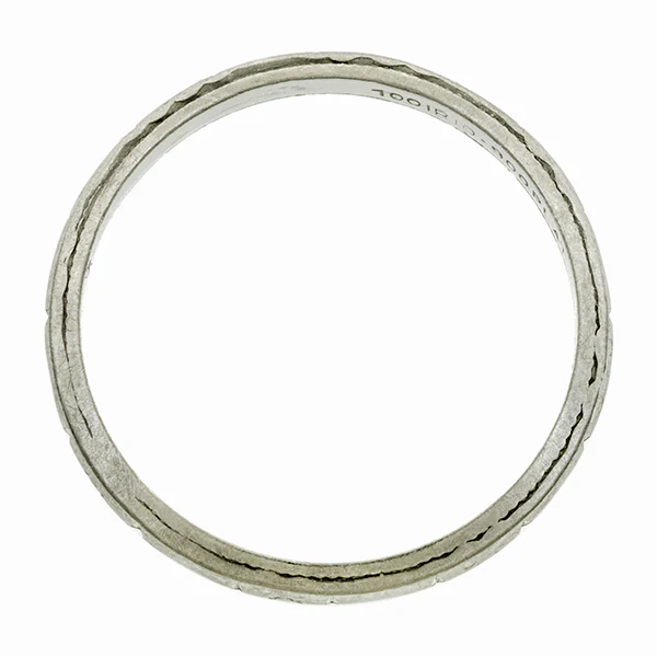Vintage Patterned Wedding Band Ring, Size 6 1/4 - Image 2