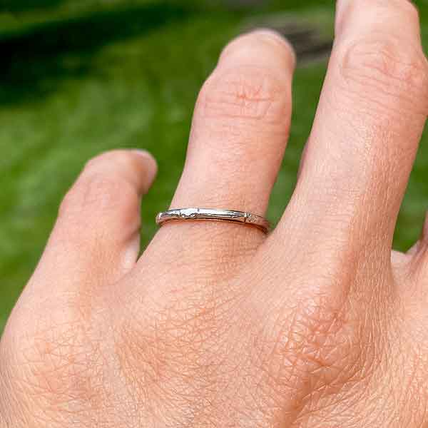 Vintage Patterned Wedding Band Ring, Size 6 1/4 - Image 3