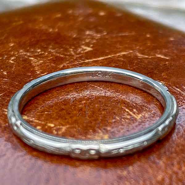 Vintage Patterned Wedding Band Ring, Size 6 1/4 - Image 4