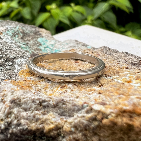 Vintage Patterned Wedding Band, Size 6