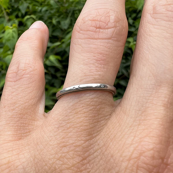Vintage Patterned Wedding Band, Size 6 - Image 2