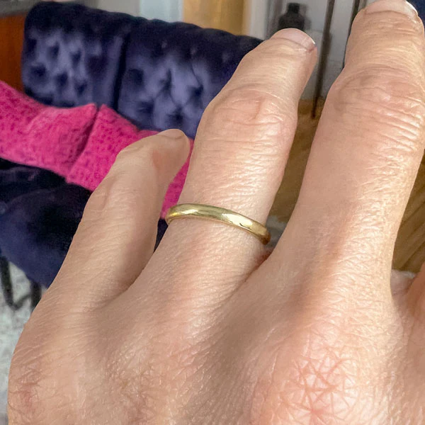 Vintage Art Deco Patterned Wedding Band Ring, Size 5 1/4