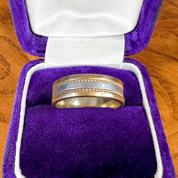 Vintage Patterned Wedding Band Ring, Size 5 1/4