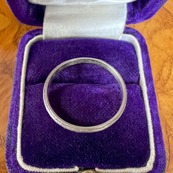 Art Deco Patterned Wedding Band Ring, Size 9 - Image 3